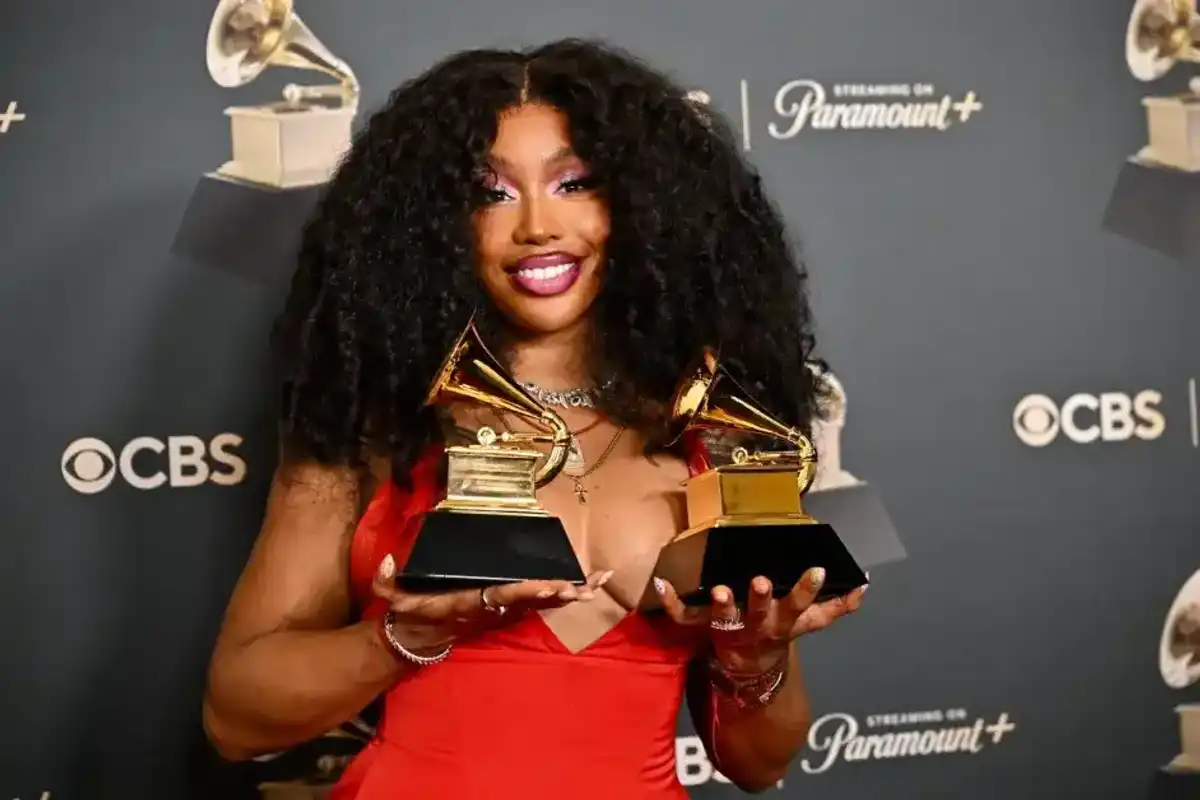 SZA with the Grammys for Record of the Year and Best Melodic Rap Performance for “luther" at the 68th GRAMMY Awards held at the Crypto.com Arena on February 01, 2026 in Los Angeles, California.