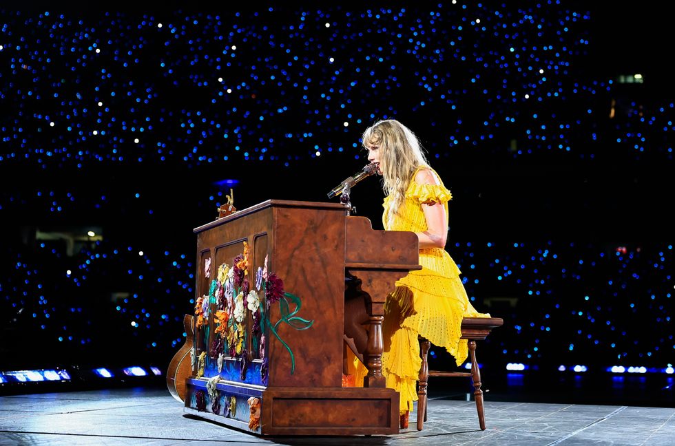 Taylor Swift performs onstage at Estadio Olimpico Nilton Santos on Nov. 17, 2023 in Rio de Janeiro, Brazil.