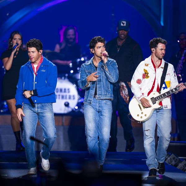 The Jonas Brothers at Rogers Centre in Toronto on August 21, 2025.