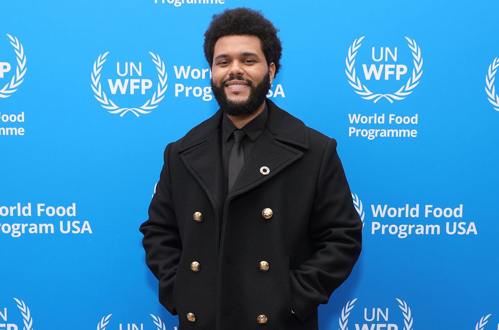 The Weeknd attends the U.N. World Food Programme as it welcomes The Weeknd as a Goodwill Ambassador on October 7, 2021 in West Hollywood, California.