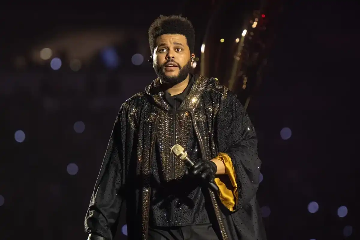 The Weeknd performs during The Weeknd: After Hours Til Dawn Tour at Mercedes-Benz Stadium on August 21, 2025 in Atlanta, Georgia.