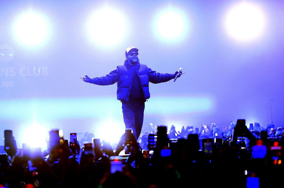 The Weeknd performs onstage at Spotify's Billions Club Live with The Weeknd at The Barker Hangar on December 17, 2024 in Los Angeles, California.