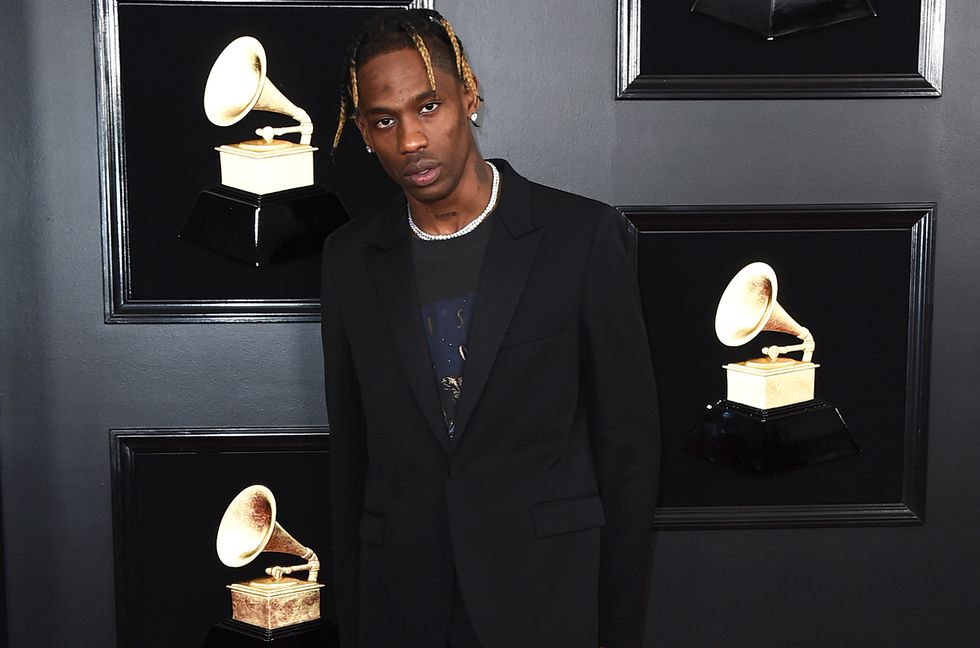 Travis Scott arrives at the 61st annual Grammy Awards at the Staples Center on Feb. 10, 2019 in Los Angeles. 