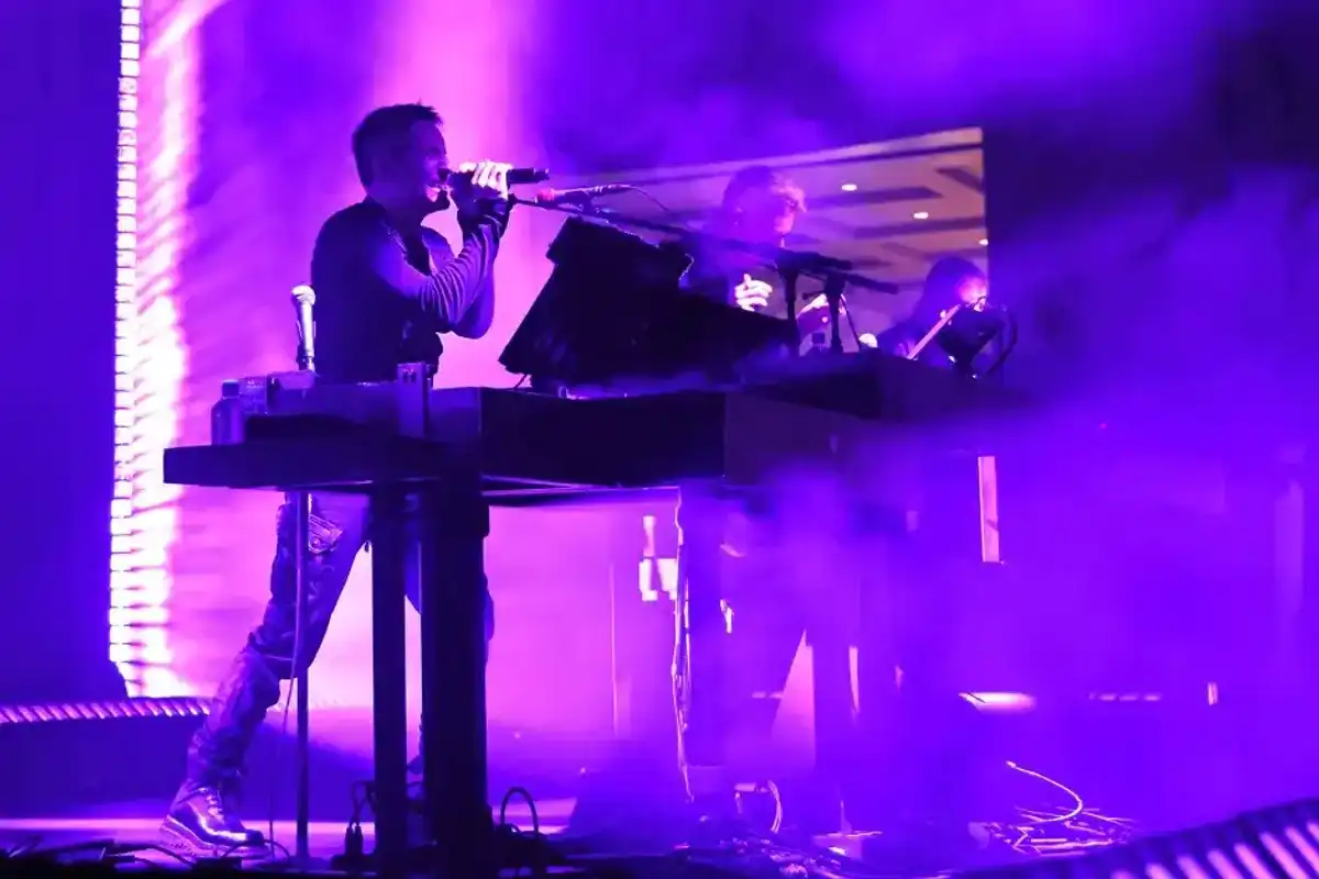 Trent Reznor performs onstage during the World Premiere of Disney's Tron: Ares at the TCL Chinese Theater in Hollywood, CA on October 06, 2025.