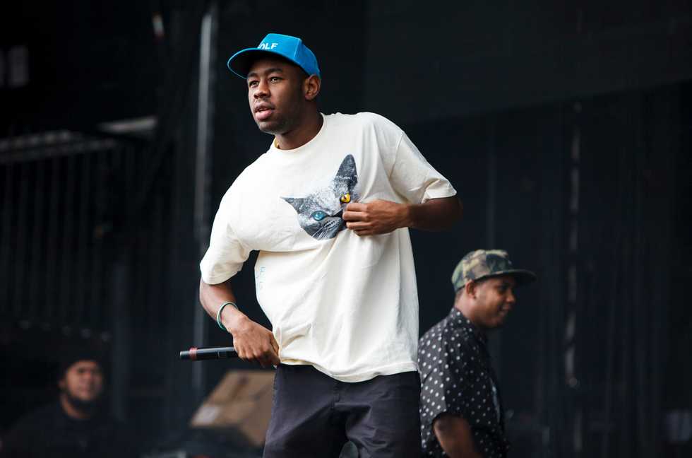 Tyler The Creator of EarlWolf performs on stage on Day 3 of Leeds Festival 2013 at Bramham Park on Aug. 25, 2013 in Leeds.