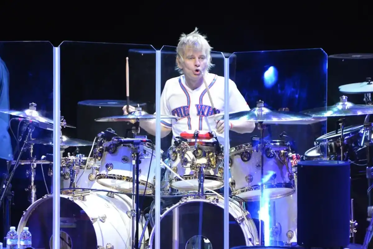 Zak Starkey of The Who performs on the first night of the band's residency at The Colosseum at Caesars Palace on July 29, 2017 in Las Vegas, Nevada.